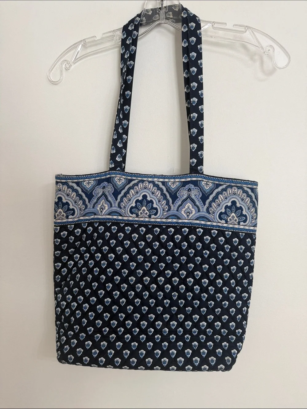 Vera Bradley Navy and Light Blue Paisley Quilted Tote